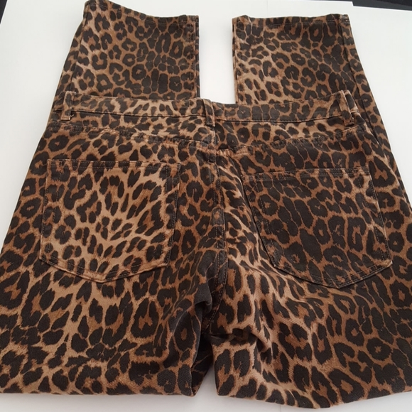 Zara trf Leopard Button Front Jeans NWT - Picture 6 of 8